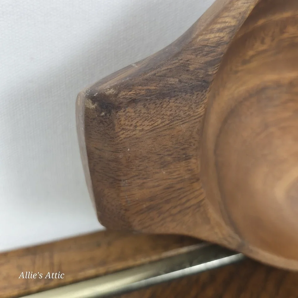 Very Vintage Monkey Pod Wooden Divided Dish‎ Serving Bowl Tray Philippines